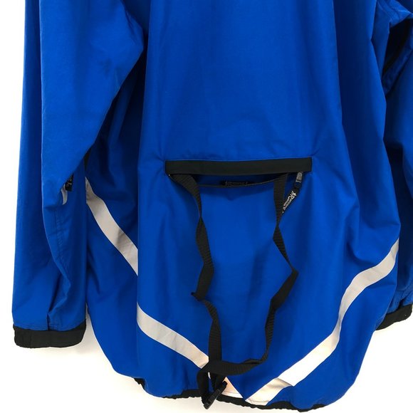 Running Room cobalt blue reflective collapsible jacket Unisex XXL packable - Picture 12 of 16